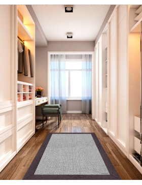 Alfombra vinílica Lisa Yute Borde Gris