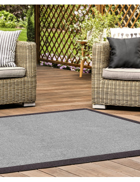 Alfombra vinílica Lisa Yute Borde Gris