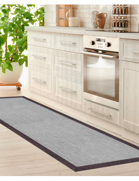 Alfombra vinílica Lisa Yute Borde Gris