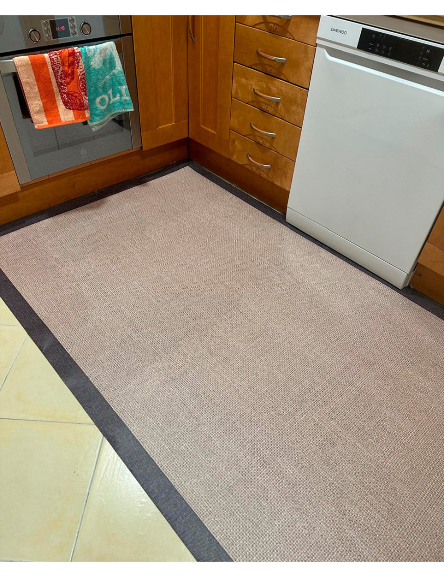 Alfombra de vinilo Lisa Yute con borde