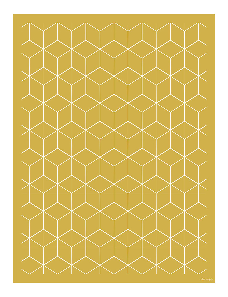 Alfombra vinílica Geométrica Amarilla