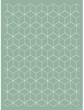 Alfombra vinílica Geométrica Verde