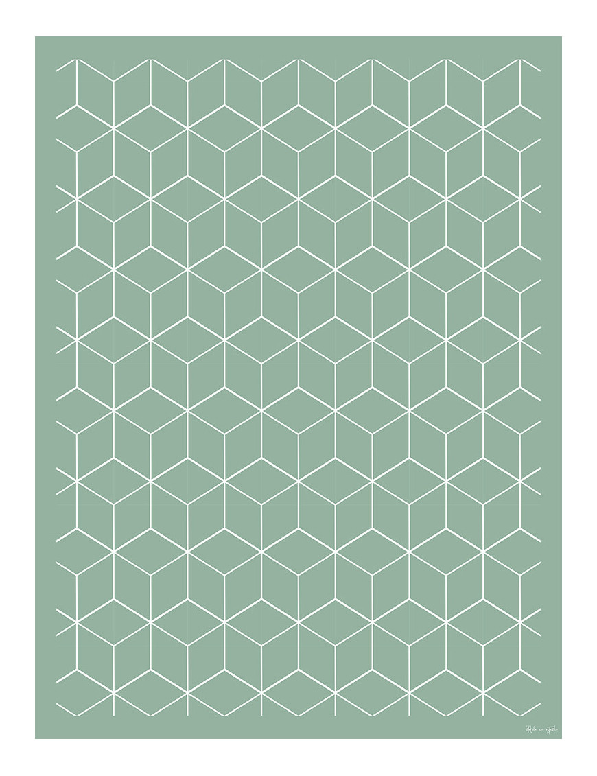 Alfombra vinílica Geométrica Verde