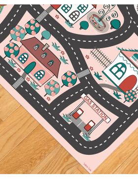 Alfombra vinílica Infantil School Rosa