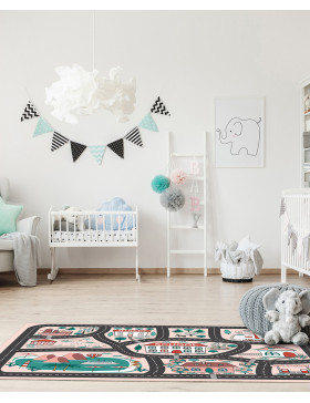 Alfombra vinílica Infantil School Rosa