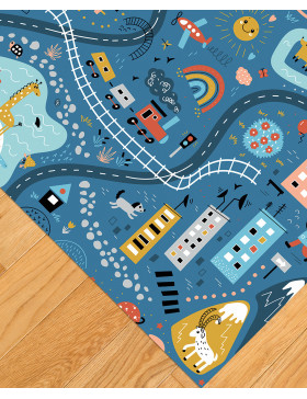 Alfombra vinílica Infantil Carretera Azul